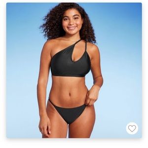 NWT one shoulder black bikini